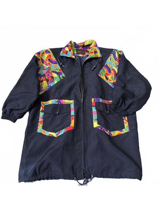 Other - Vintage Colorblock Abstract Windbreaker Jacket L 90s Festiva
